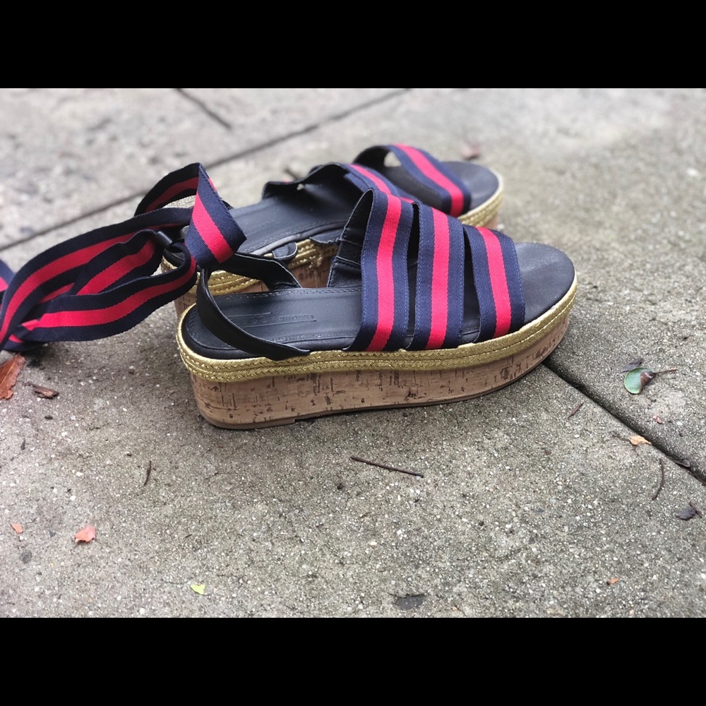 ASOS Blue & Red Strap Sandal